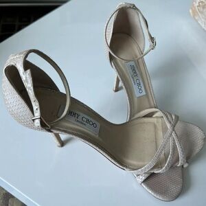 Jimmy Choo London Authentic Beige Women’s Sandals 41.5 Size Pre Owned